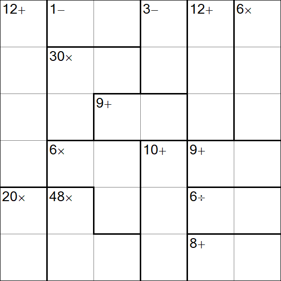 Calcudoku - Difícil