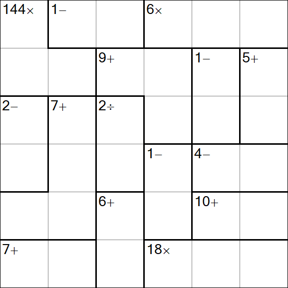 Calcudoku - Difícil