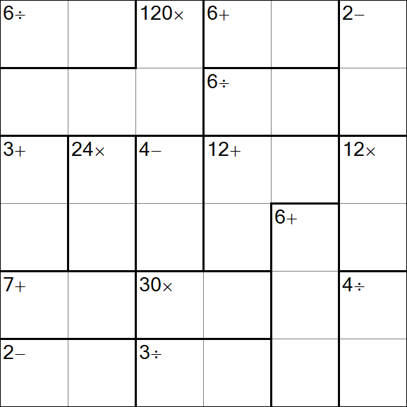 Calcudoku - Difícil