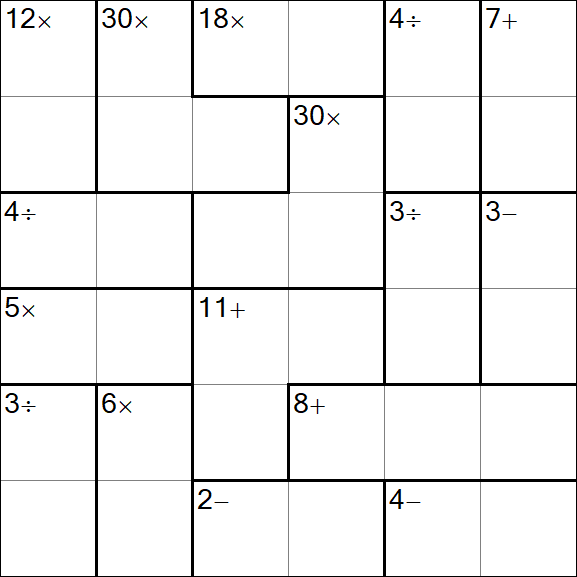 Calcudoku - Difícil