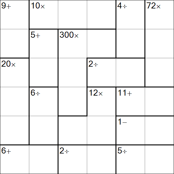 Calcudoku - Difícil