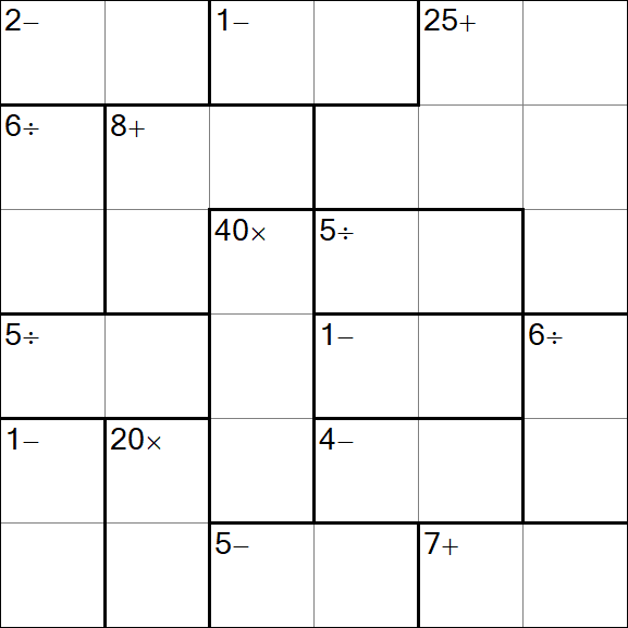 Calcudoku - Schwierig