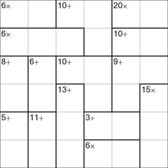 Calcudoku - Difficile