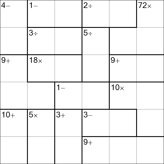 Calcudoku - Difficile