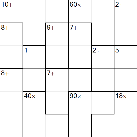 Calcudoku - Difficile