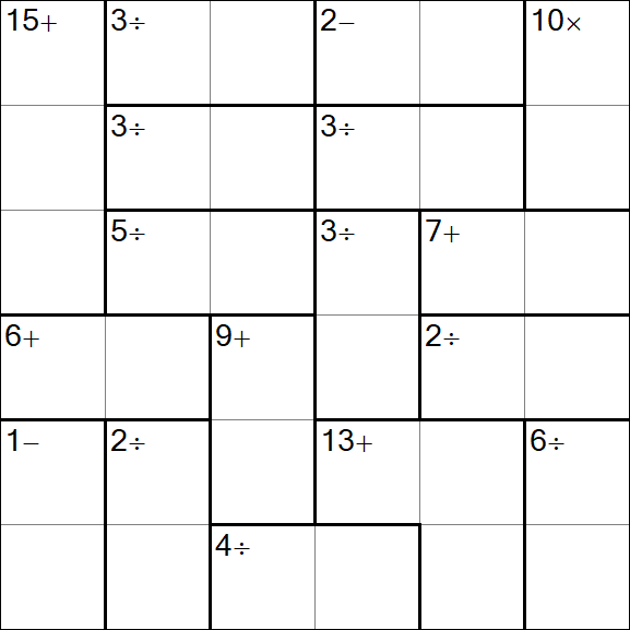 Calcudoku - Difficile