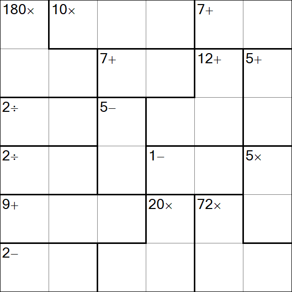 Calcudoku - Difficile