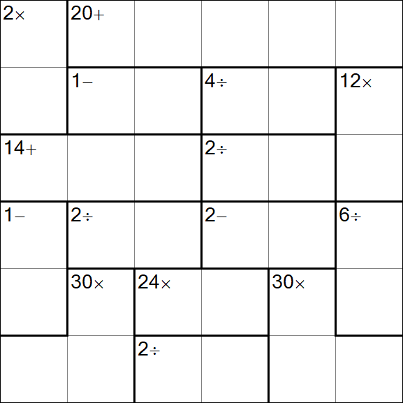 Calcudoku - Schwierig