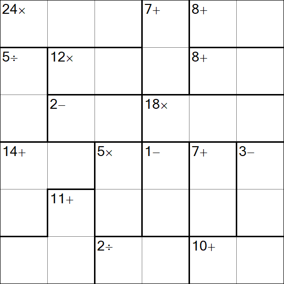 Calcudoku - Difficile