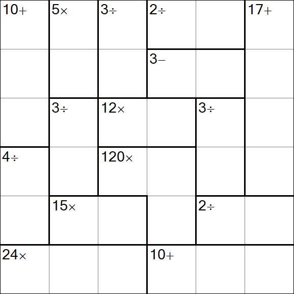 Calcudoku - Difficile