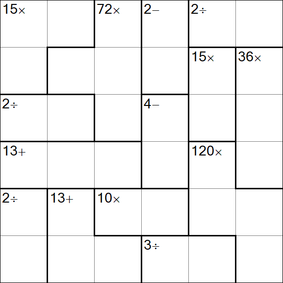 Calcudoku - Difficile