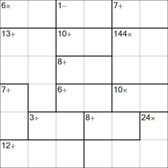 Calcudoku - Difficile