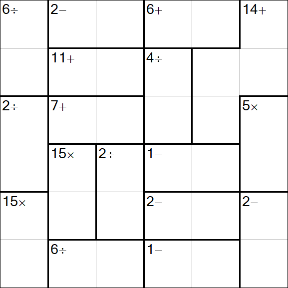 Calcudoku - Difficile