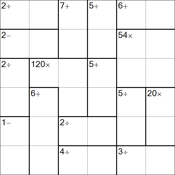 Calcudoku - Difficile