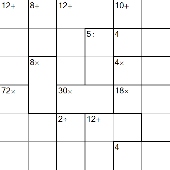 Calcudoku - Difficile