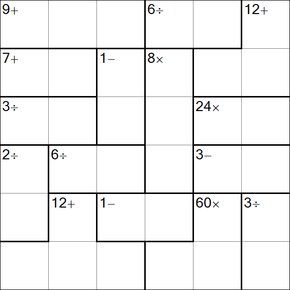Calcudoku - Difficile