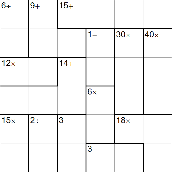 Calcudoku - Difficile