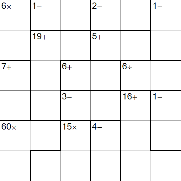 Calcudoku - Difficile