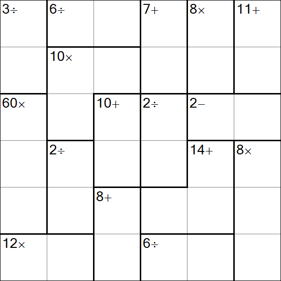 Calcudoku - Difficile