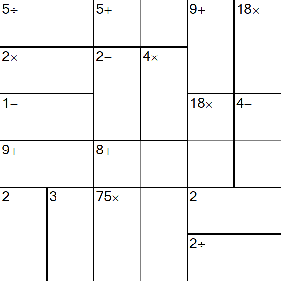 Calcudoku - Difficile