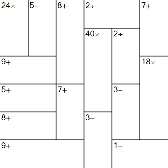 Calcudoku - Schwierig