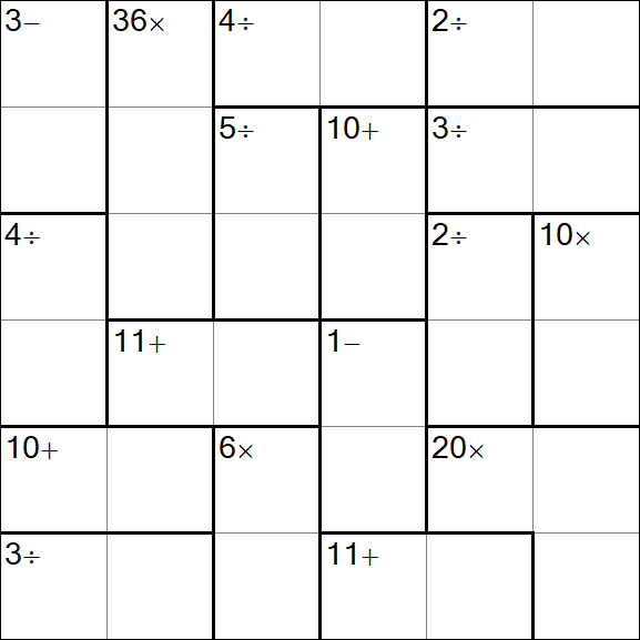 Calcudoku - Difficile