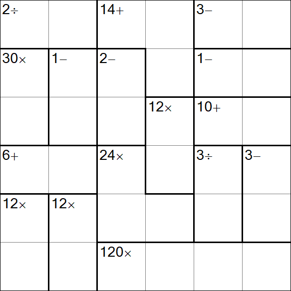 Calcudoku - Difficile