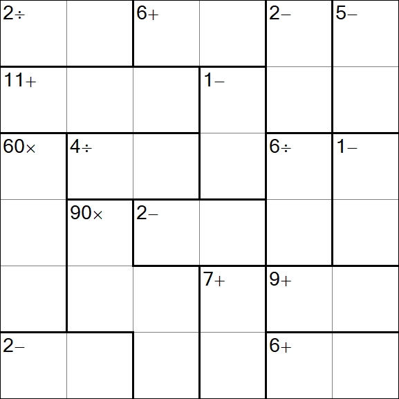 Calcudoku - Difficile