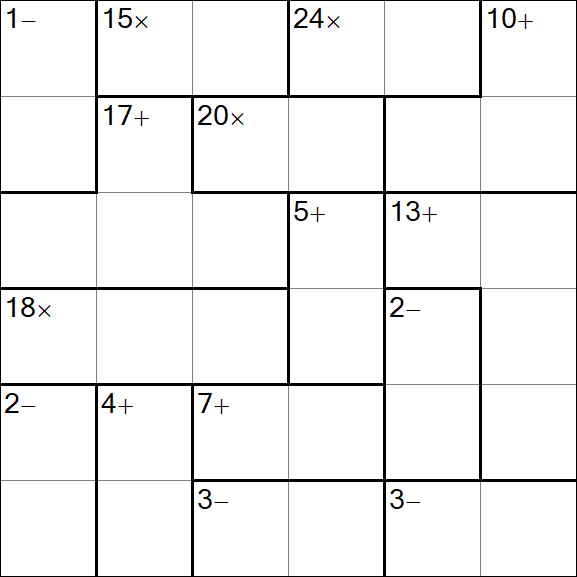 Calcudoku - Difficile