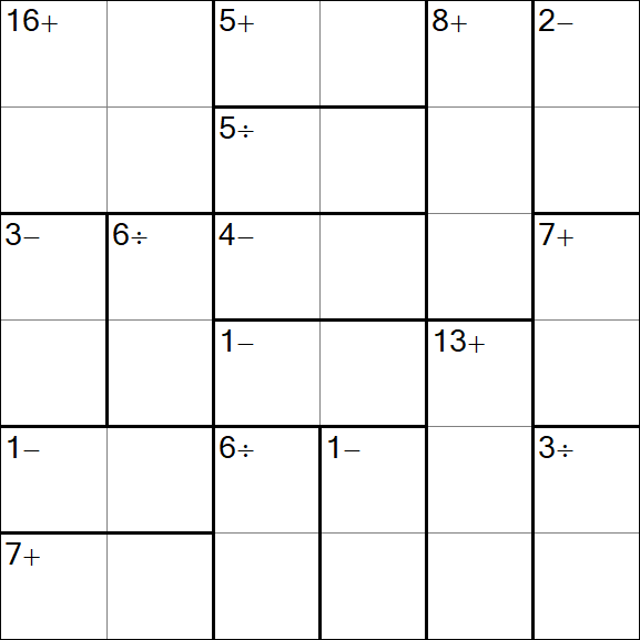 Calcudoku - Difficile