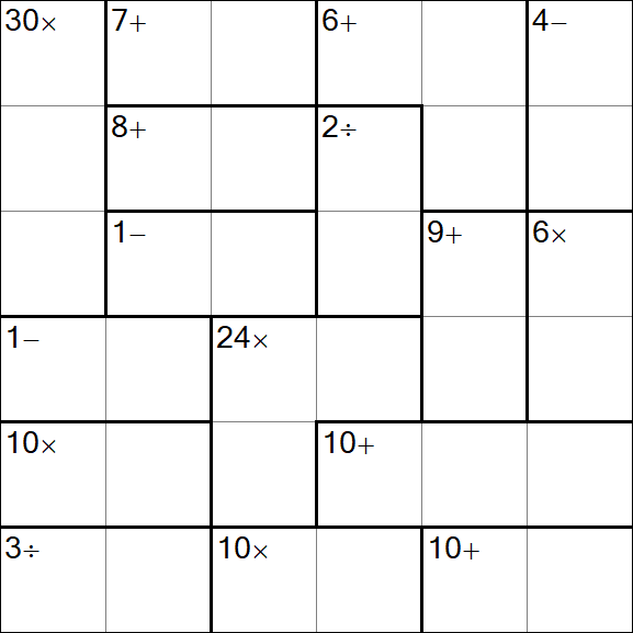 Calcudoku - Hard
