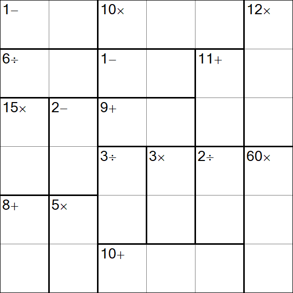 Calcudoku - Difficile