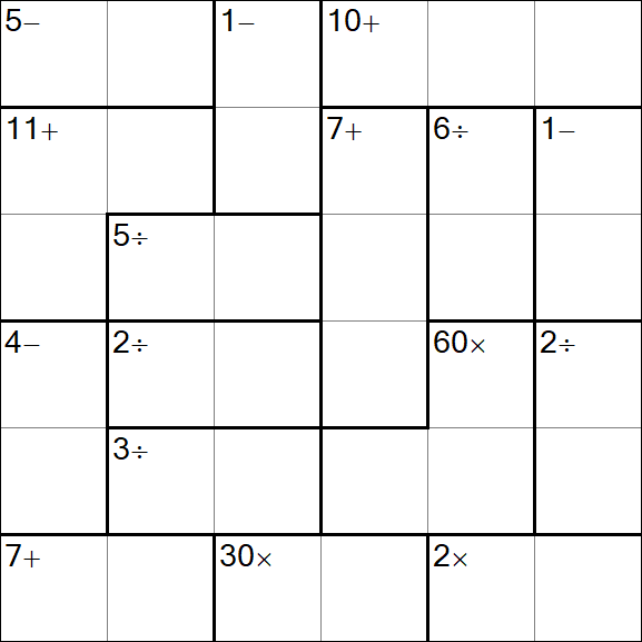 Calcudoku - Difficile
