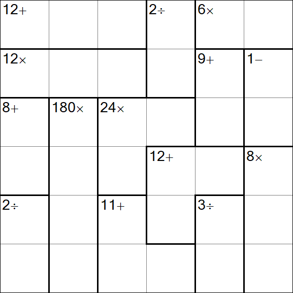 Calcudoku - Difficile