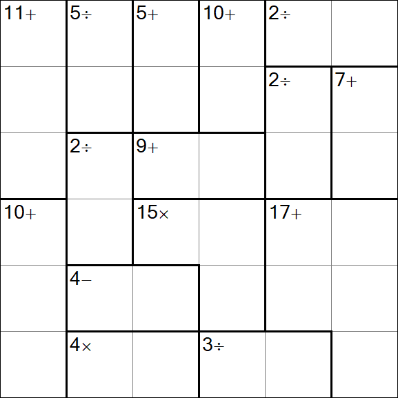 Calcudoku - Difficile