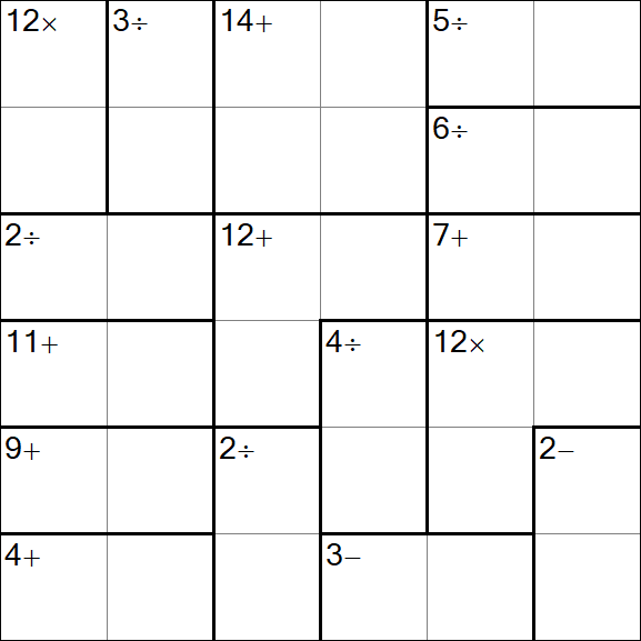 Calcudoku - Difficile