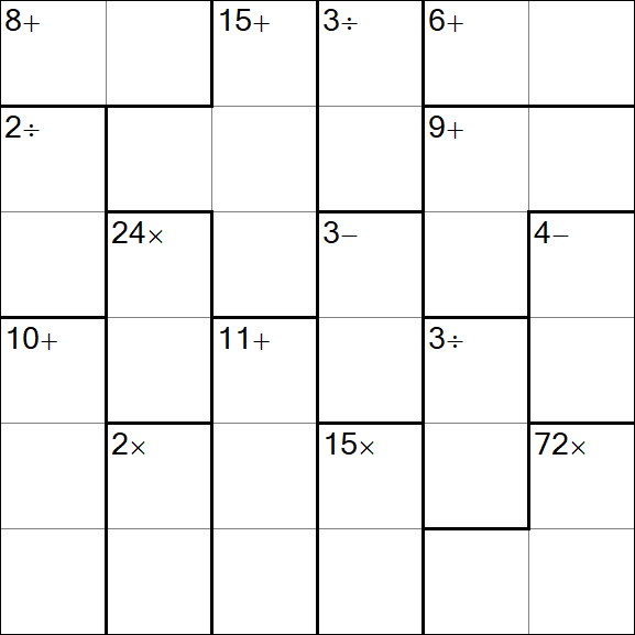 Calcudoku - Difficile