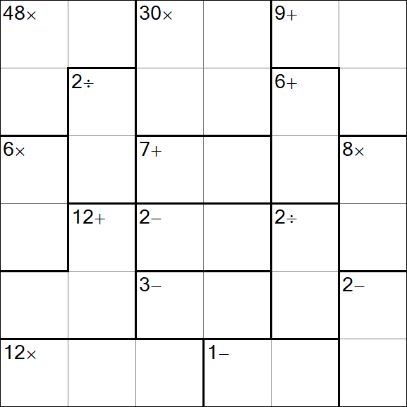 Calcudoku - Difficile