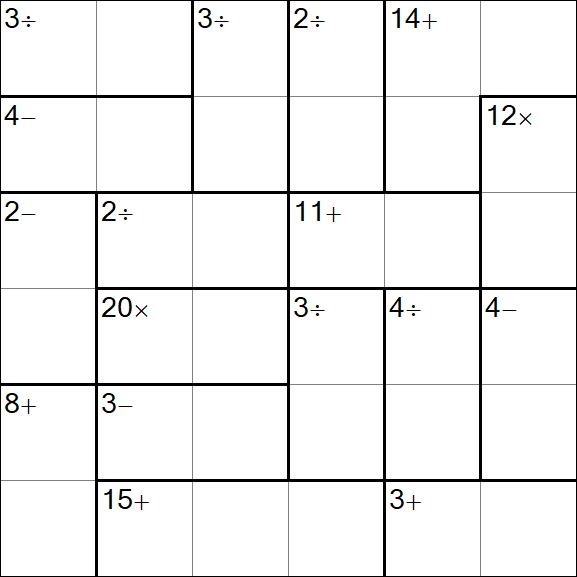 Calcudoku - Difficile