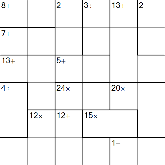 Calcudoku - Difficile