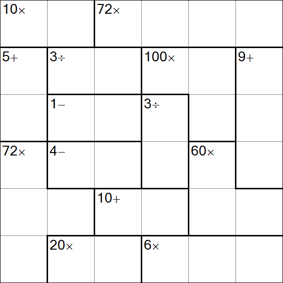 Calcudoku - Difficile
