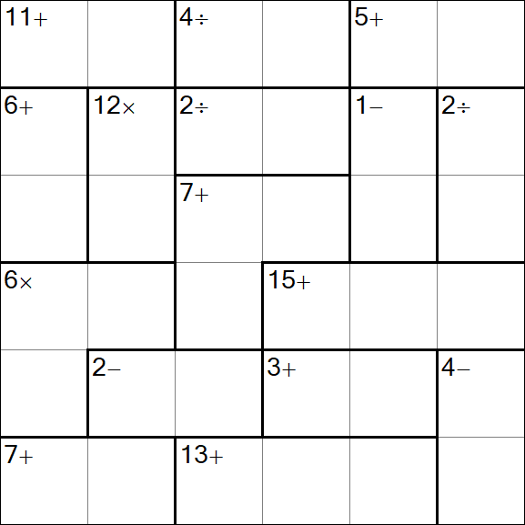 Calcudoku - Difficile