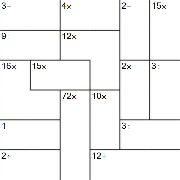 Calcudoku - Difficile