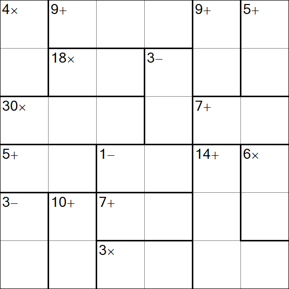 Calcudoku - Difficile