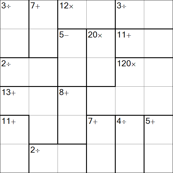 Calcudoku - Difficile