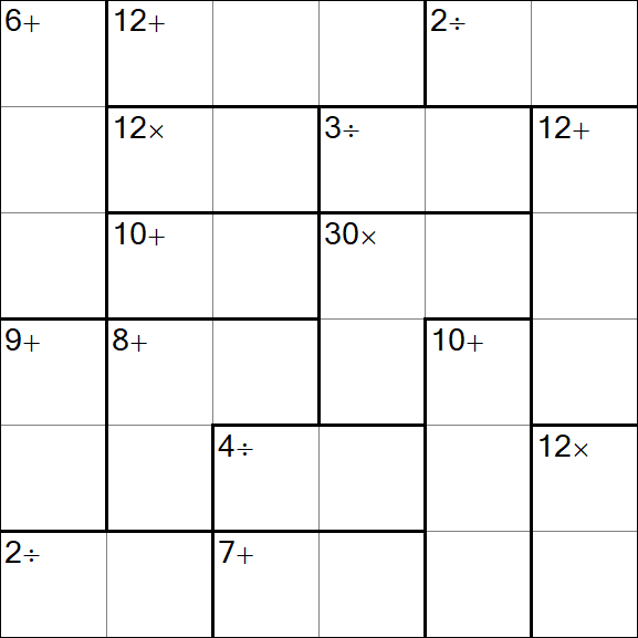 Calcudoku - Difficile