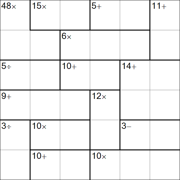 Calcudoku - Difficile