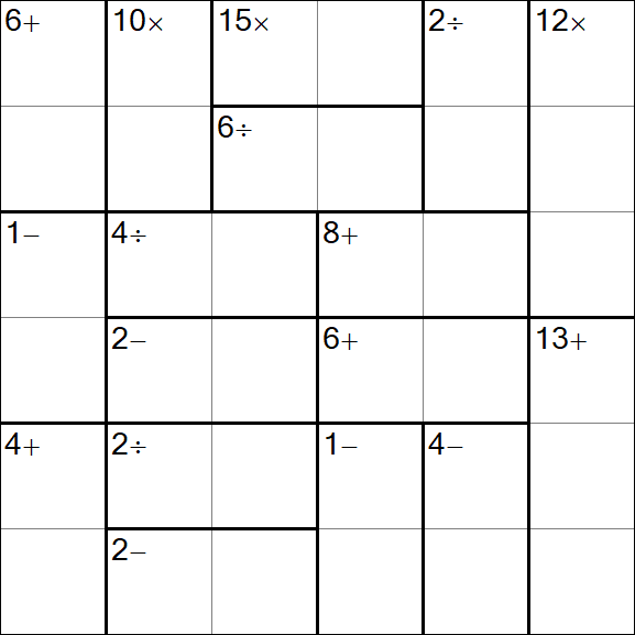 Calcudoku - Difficile