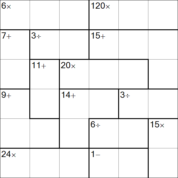 Calcudoku - Difficile