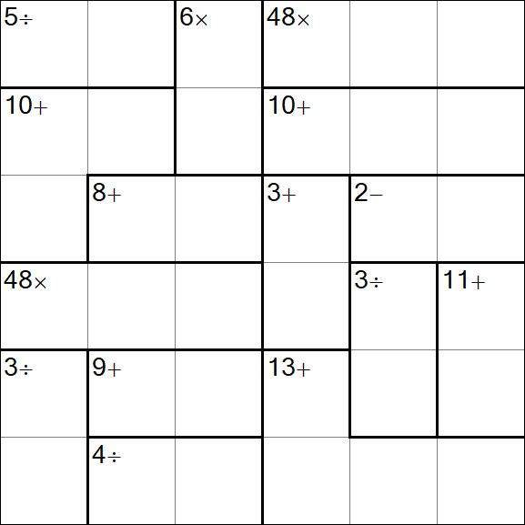 Calcudoku - Difficile